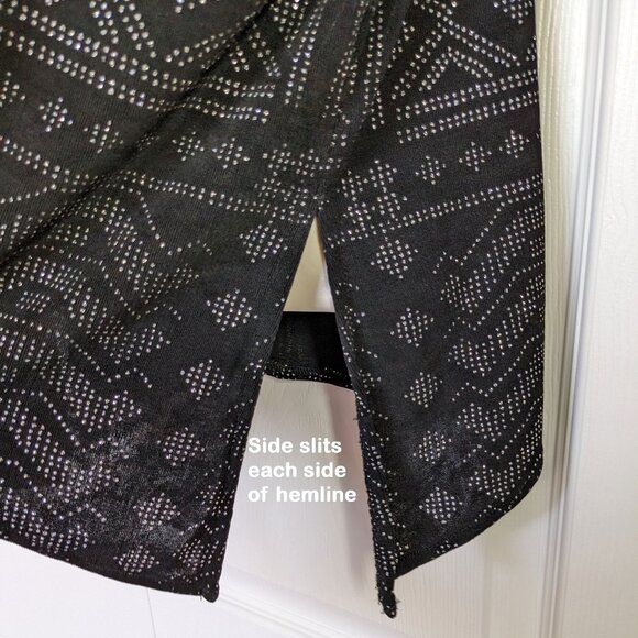 VTG 90's Rabbit Rabbit Rabbit Designs pullover black/silver metallic Top, Sz Med - Picture 11 of 11